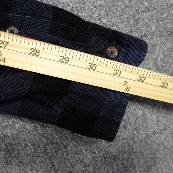 Brooks Brothers Shirt Mens L Blue Black Buffalo Plaid Pinwale Corduroy Regent - Picture 12 of 13